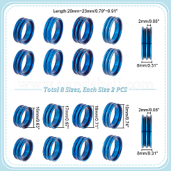 16Pcs 8 Size Stainless Steel Grooved Finger Ring for Men Women&nbsp;RJEW-UN0002-63