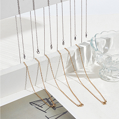 20Pcs 2 Colors 304 Stainless Steel Cable Chain Necklaces Set&nbsp;MAK-NB0001-28