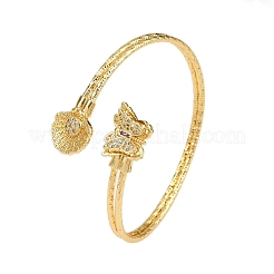 Brass Micro Pave Clear Cubic Zirconia Bangles&nbsp;BJEW-C112-03G