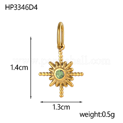 304 Stainless Steel Cubic Zirconia Pendants&nbsp;STAS-OY007-74G