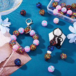 24Pcs 6 Colors Resin Rhinestone Beads&nbsp;RESI-TA0003-98