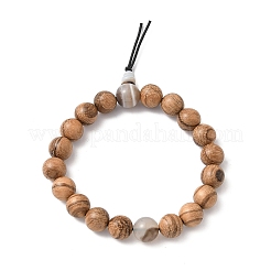 2Pcs 2 Styles Natural Striped Agate & Wood Round Beaded Stretch Bracelets Sets for Men Women&nbsp;BJEW-JB12347