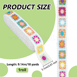 10 Yards Ethnic Style Polyester Ribbon&nbsp;OCOR-WH0101-210B