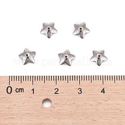 Tarnish Resistant 5-Petal Flower Smooth Surface 304 Stainless Steel Bead Caps&nbsp;STAS-R065-53