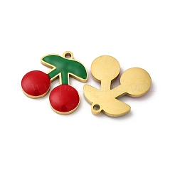 Fruit Seris 304 Stainless Steel Enamel Charms&nbsp;STAS-U060-03G-13