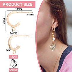 12Pcs Brass Stud Earrings Findings&nbsp;KK-BC0010-70