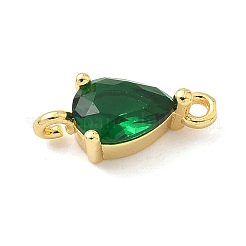 Brass Pave Cubic Zirconia Connector Charms&nbsp;KK-Z120-31G-01