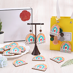 2 Bags Single Face Printed Wood Pendants&nbsp;WOOD-SC0001-57