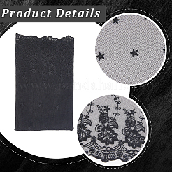 3 Yards Polyester Embroidery Flower Mesh Fabric&nbsp;DIY-GF0011-37B
