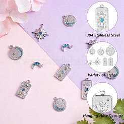 14Pcs 7 Styles 304 Stainless Steel Pendants&nbsp;STAS-SZ0002-78P