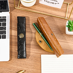 2Pcs 2 Colors Cowhide Roll Pencil Bag&nbsp;AJEW-GF0011-77