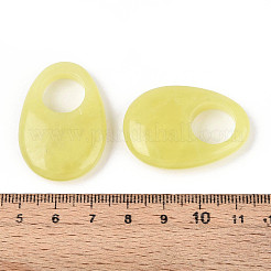 Natural Lemon Jade Large Hole Pendants&nbsp;G-N348-06B-04