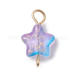 10Pcs 10 Colors Transparent Spray Painted Glass Star Connector Charms&nbsp;PALLOY-JF03036