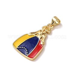 Venezuelan Brass Enamel Pendants&nbsp;KK-P352-01C-G