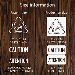 Caution Attention PET Out Drawing Painting Stencils Sets&nbsp;DIY-WH0416-0041