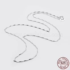 Anti-Tarnish Rhodium Plated 925 Sterling Silver Chain Necklaces&nbsp;STER-F039-45cm-08P