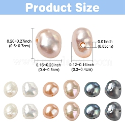 40Pcs 4 Colors Dyed Natural Cultured Freshwater Pearl Beads&nbsp;PEAR-YW001-03