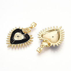 Brass Micro Pave Cubic Zirconia Pendants&nbsp;KK-N257-01B-G