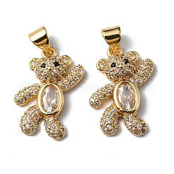 Rack Plating Brass Micro Pave Cubic Zirconia Pendants&nbsp;KK-P235-05G