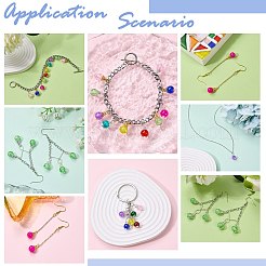 200Pcs 10 Colors Crackle Glass Pendants&nbsp;PALLOY-SW0018-02