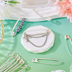 Iron Rhinestone Safety Pins for Clothes&nbsp;JEWB-TAC0010-42S