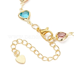 Brass Glass Link Chain Bracelets for Women&nbsp;BJEW-JB13563