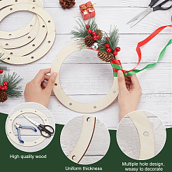 10Pcs Wreath Frames for Crafts&nbsp;WOOD-FG0001-34
