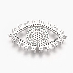 Brass Micro Pave Cubic Zirconia Links&nbsp;ZIRC-K078-18P