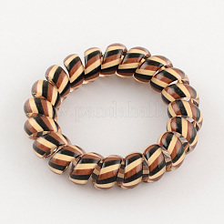 Printed Plastic Telephone Cord Elastic Hair Ties&nbsp;OHAR-R111-12
