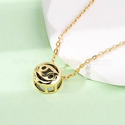 Brass Pave Cubic Zirconia Birth Stone Constellation Pendant Cable Chain Necklaces&nbsp;NJEW-D334-01G-12