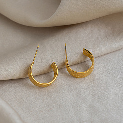304 Stainless Steel C-shaped Stud Earrings&nbsp;BI3603