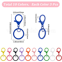 30Pcs 10 Colors Zinc Alloy Keychain Clasp Findings&nbsp;FIND-SC0014-16