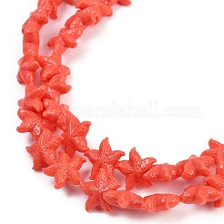 Synthetic Coral Dyed Carved Beads Strands&nbsp;CORA-K009-06B-01