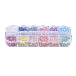 12 Colors Pearlized Plated Handmade Porcelain Cabochons&nbsp;PORC-JP0001-13-4x6mm