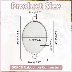 50Pcs 304 Stainless Steel Cabochon Connector Settings&nbsp;STAS-HY0001-87