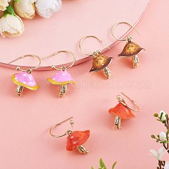 Enamel Mushroom Dangle Stud Earrings&nbsp;JE987D