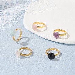 Natural Mixed Gemstone Adjustable Rings&nbsp;RJEW-JR00402