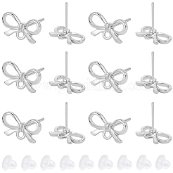 60Pcs Bowknot Alloy Stud Earring Findings&nbsp;FIND-BBC0005-37