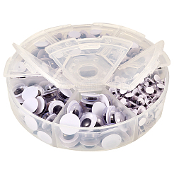 Lack & White Plastic Wiggle Googly Eyes Buttons DIY Scrapbooking Crafts Toy Accessories with Label Paster on Back&nbsp;KY-PH0002-02