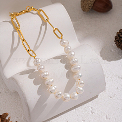 Natural Freshwater Pearl Beaded Link Bracelets&nbsp;FT4908