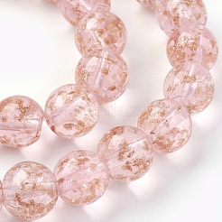 Handmade Gold Sand Lampwork Beads Strands&nbsp;LAMP-P051-L08-10mm