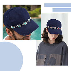 4Pcs Oval Synthetic Turquoise Link Baseball Cap Chain&nbsp;HJEW-HS00043