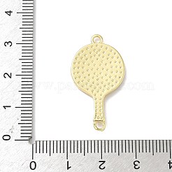 Brass Pave Natural Shell Racket Pendants&nbsp;KK-L239-067G-01
