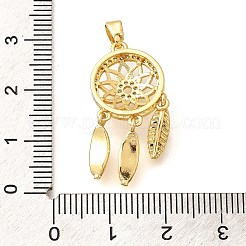 Brass Micro Pave Cubic Zirconia Pendants&nbsp;ZIRC-D275-05G