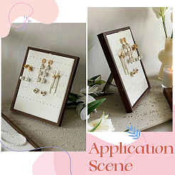 50-Slot Wooden Photo Frame Earring Organizer Display Stands with Velvet Mat&nbsp;ODIS-SC0001-10