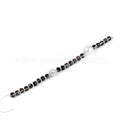 Acrylic & Glass & ABS Plastic Pearl & Alloy & Polymer Clay Pave Rhinestone Beads Strands&nbsp;MAK-T011-08M