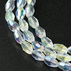 Transparent Electroplate Glass Beads Strands&nbsp;GLAA-K064-04A-AB03