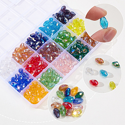 300Pcs 15 Colors Transparent Electroplate Glass Beads Strands&nbsp;EGLA-SP0001-41