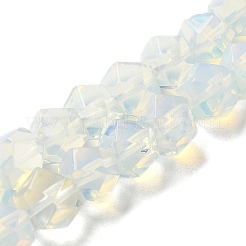 Opalite Star Cut Round Beads Strands&nbsp;G-M418-C19-01