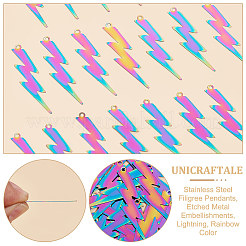 50Pcs Ion Plating(IP) 201 Stainless Steel Filigree Pendants&nbsp;STAS-UN0054-36